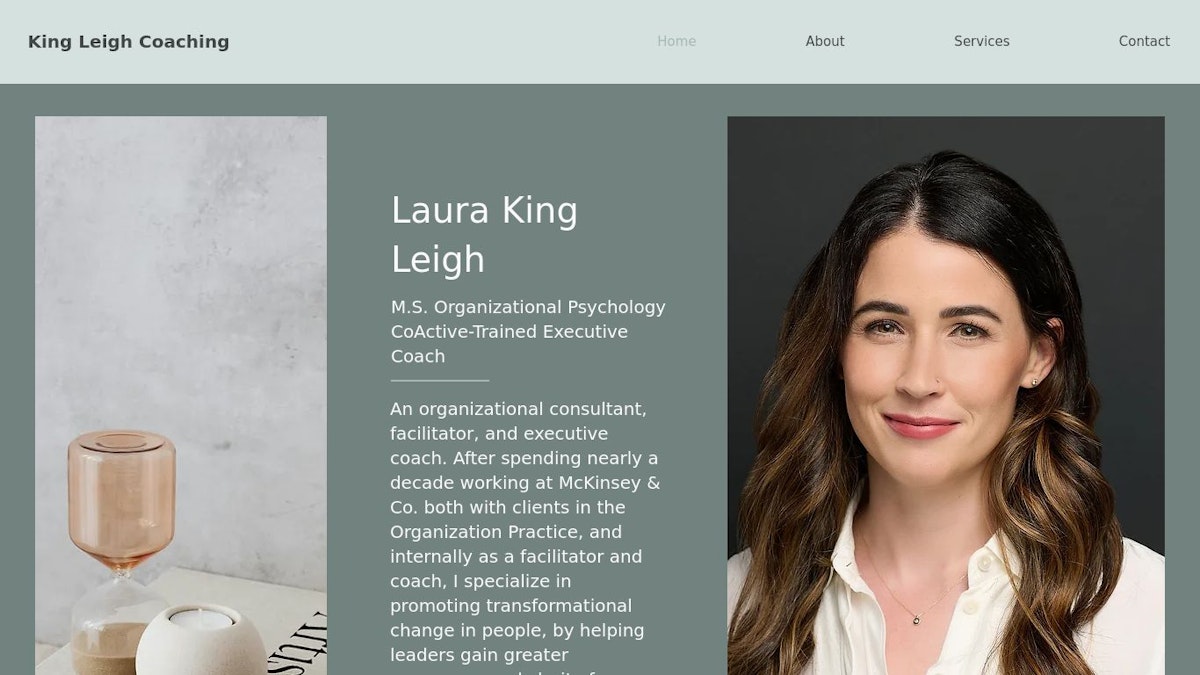 King Leigh Coaching leadership coach website