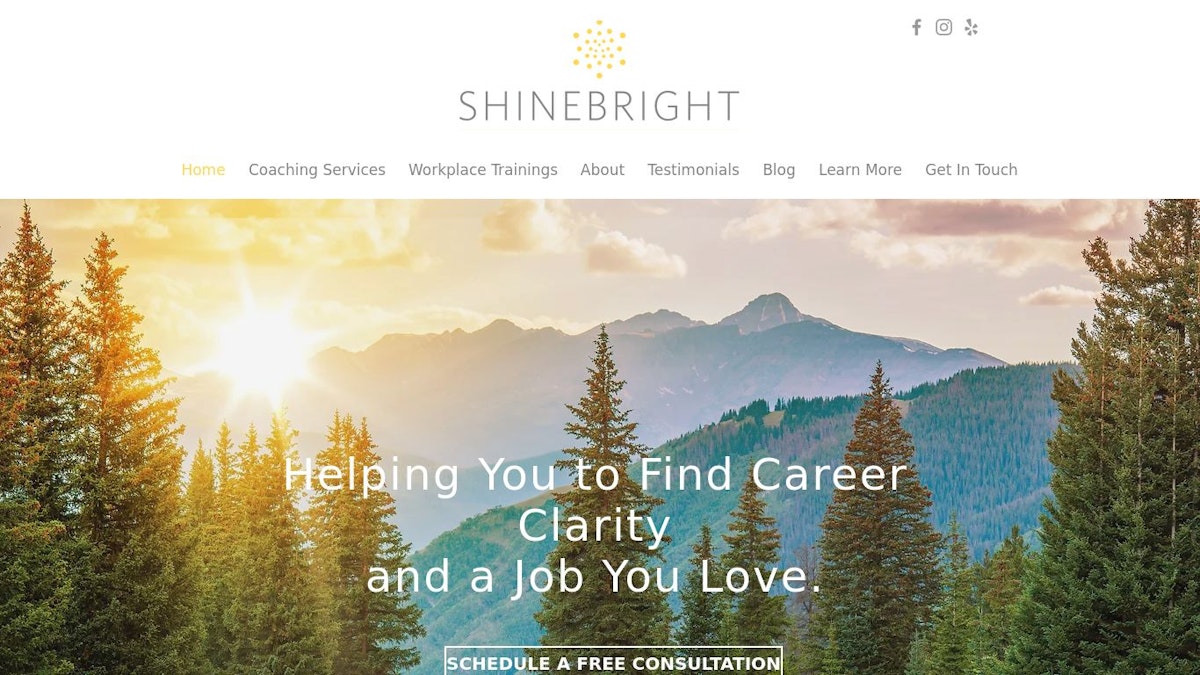 Shinebright career coach website