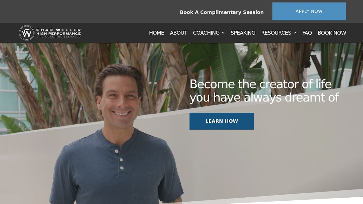 Chad Weller life coach website