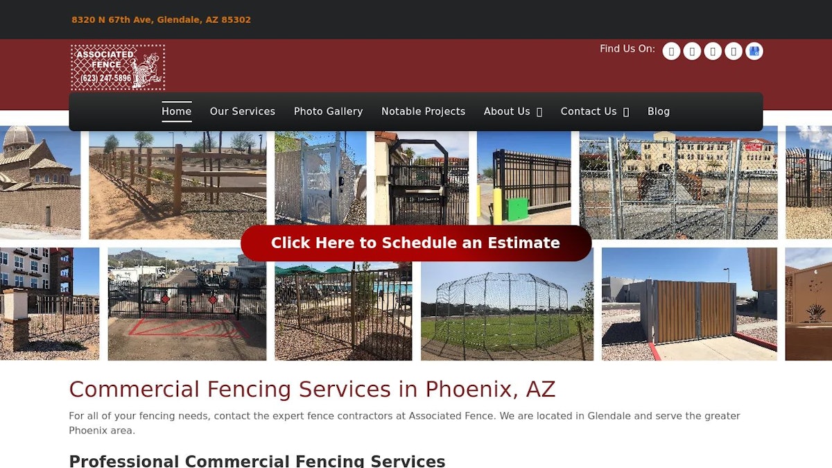 Associated Fence fence company website