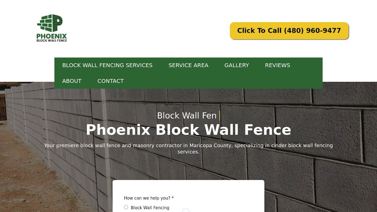 Phoenix Block Wall Fence fence company website