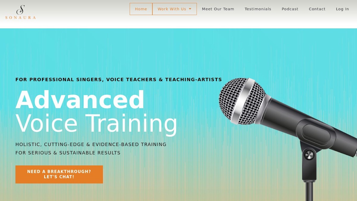 Sonaura voice coach website