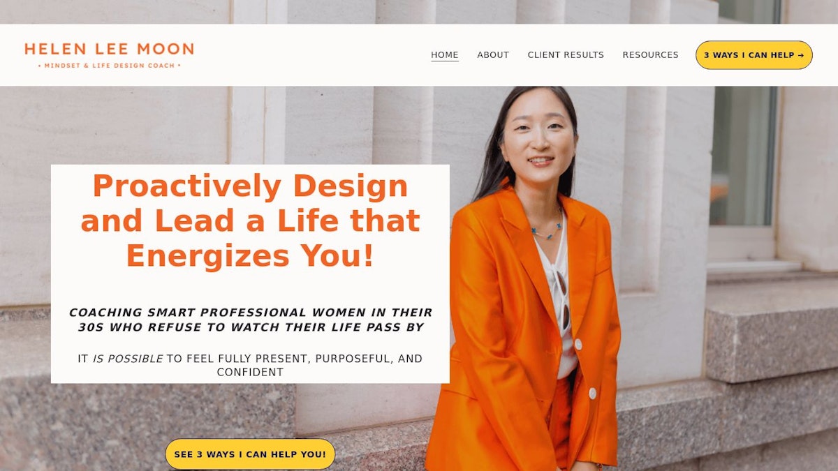 Helen Lee Moon life coach website