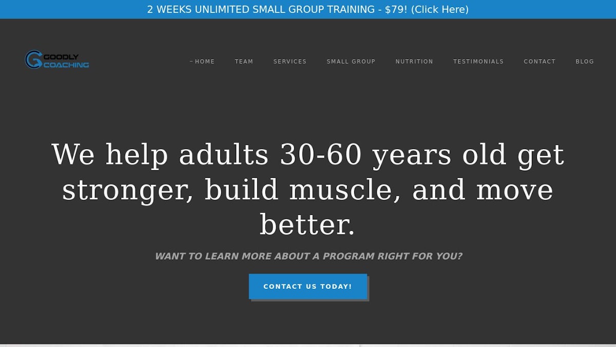 Goodly Coaching nutrition coach website