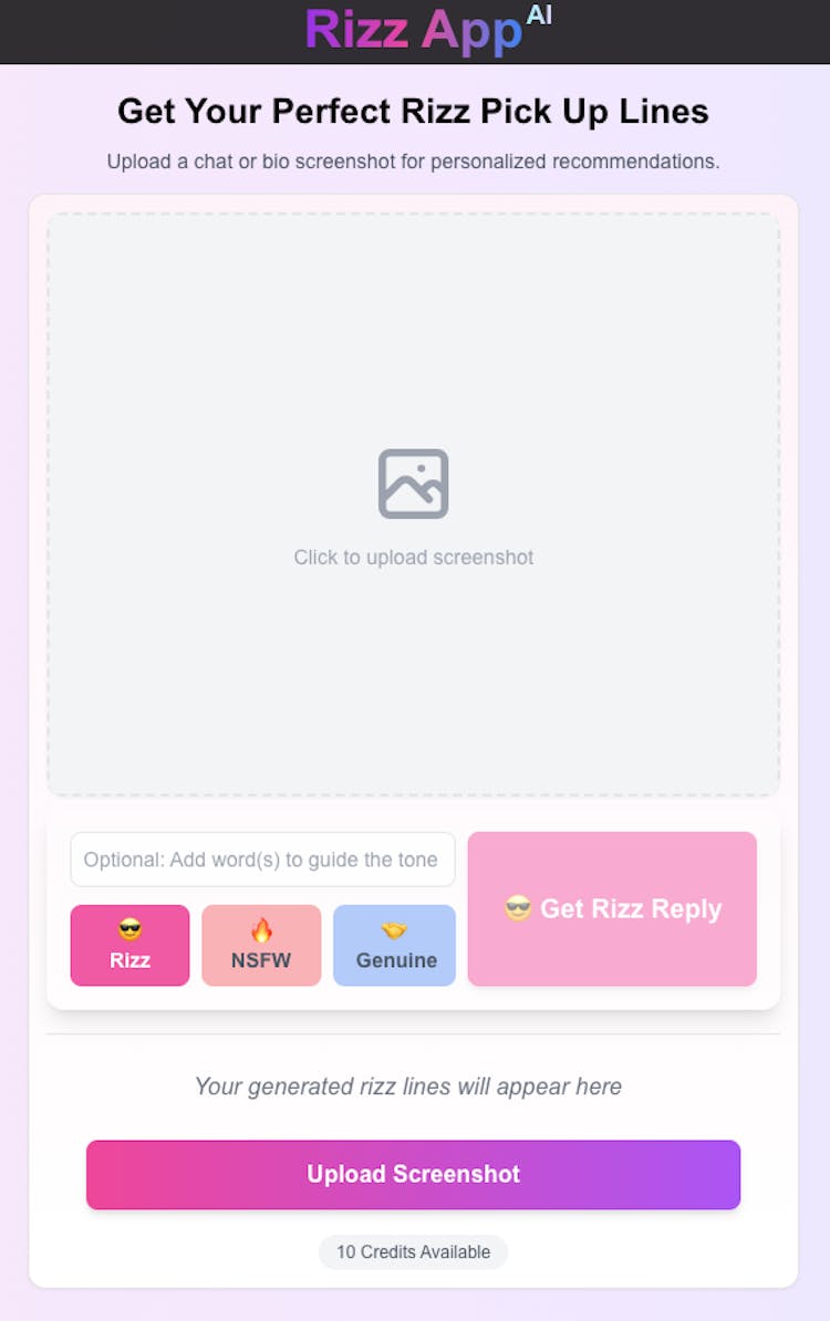 Rizz App AI - Rizz App AI generates AI-powered rizz lines to elevate ...