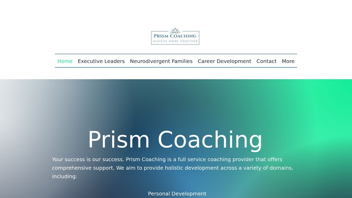 Prism Coaching life coach website