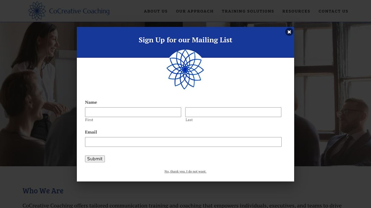 CoCreative Coaching communication coach website