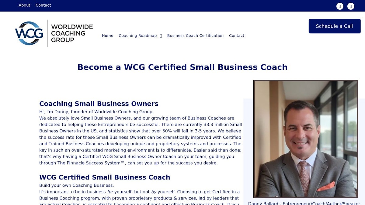 Worldwide Coaching Group business coach website
