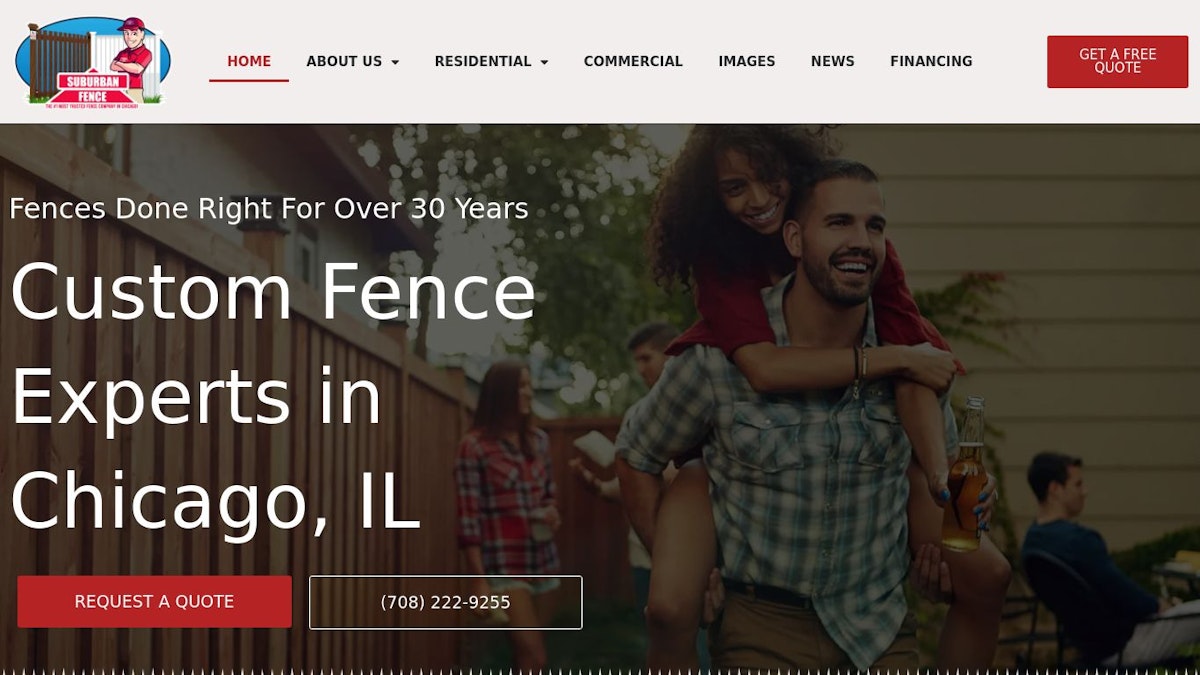 Suburban Fence fence company website