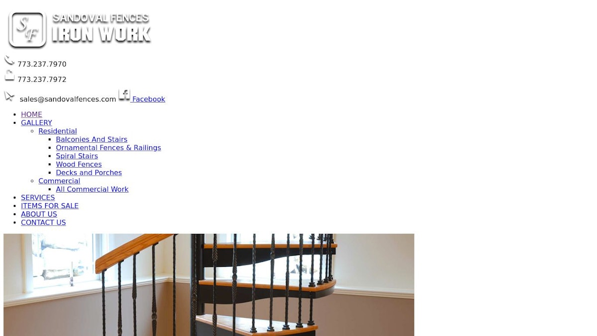 Sandoval Fences fence company website