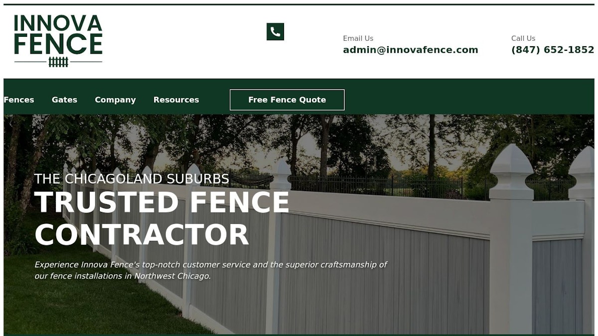 Innova Fence fence company website