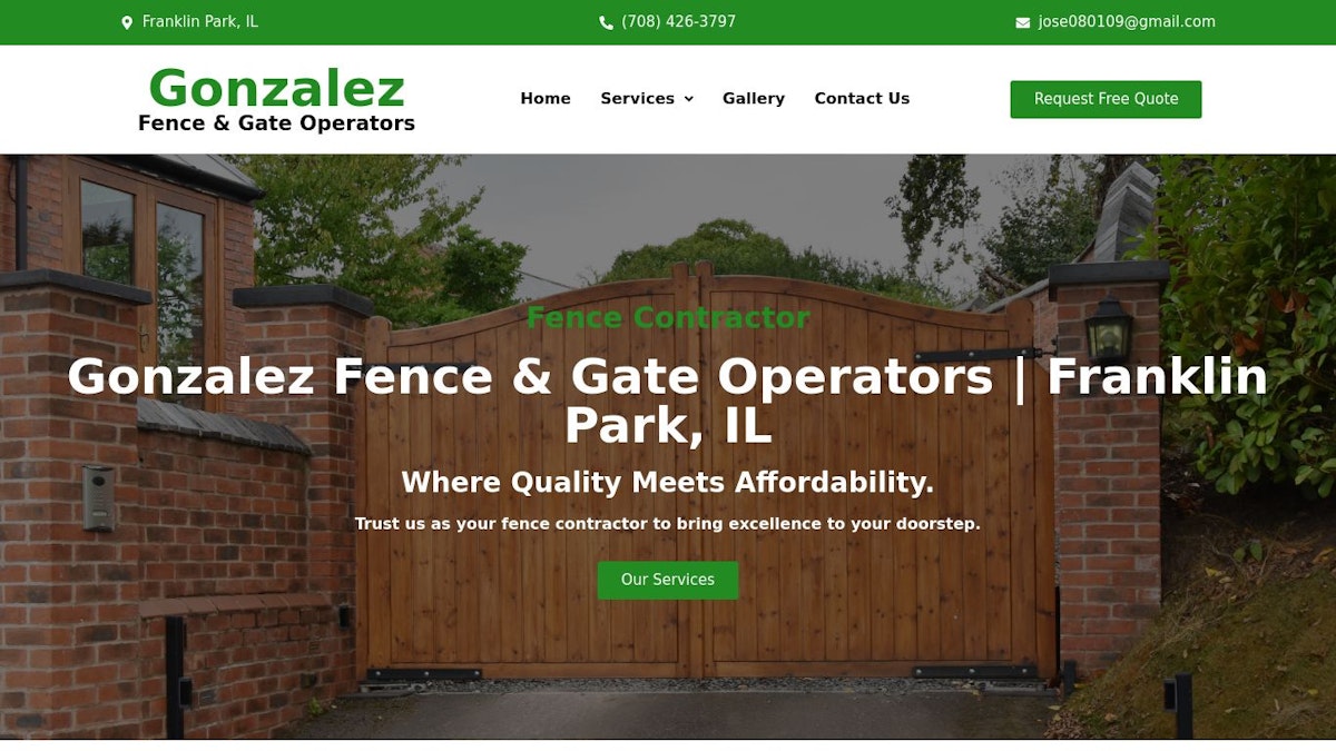 Gonzalez Fence fence company website