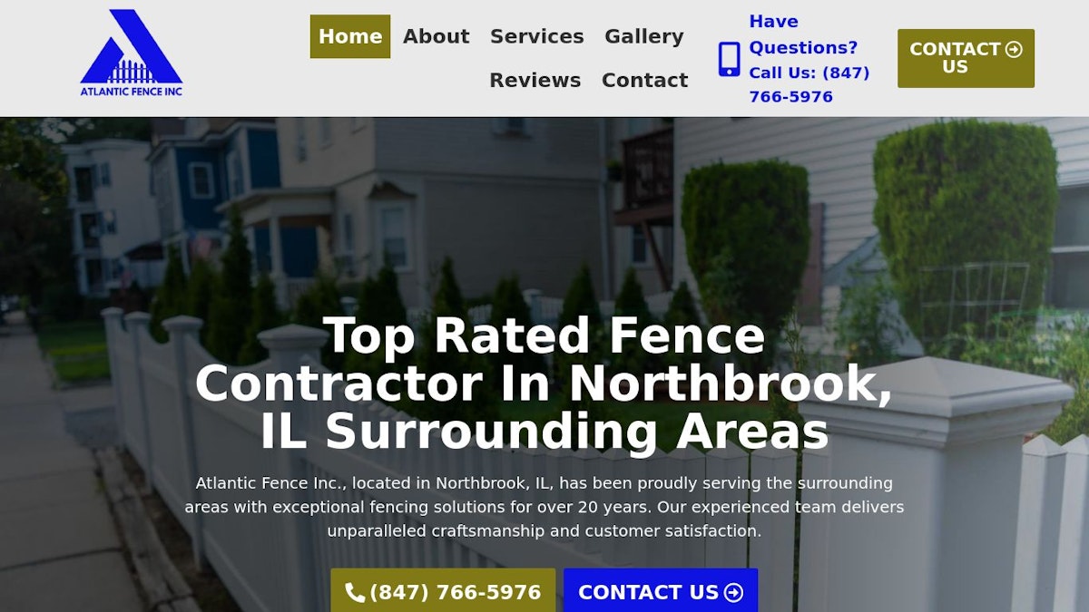 Atlantic Fence fence company website