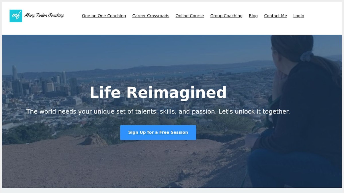 Mary Fenton life coach website