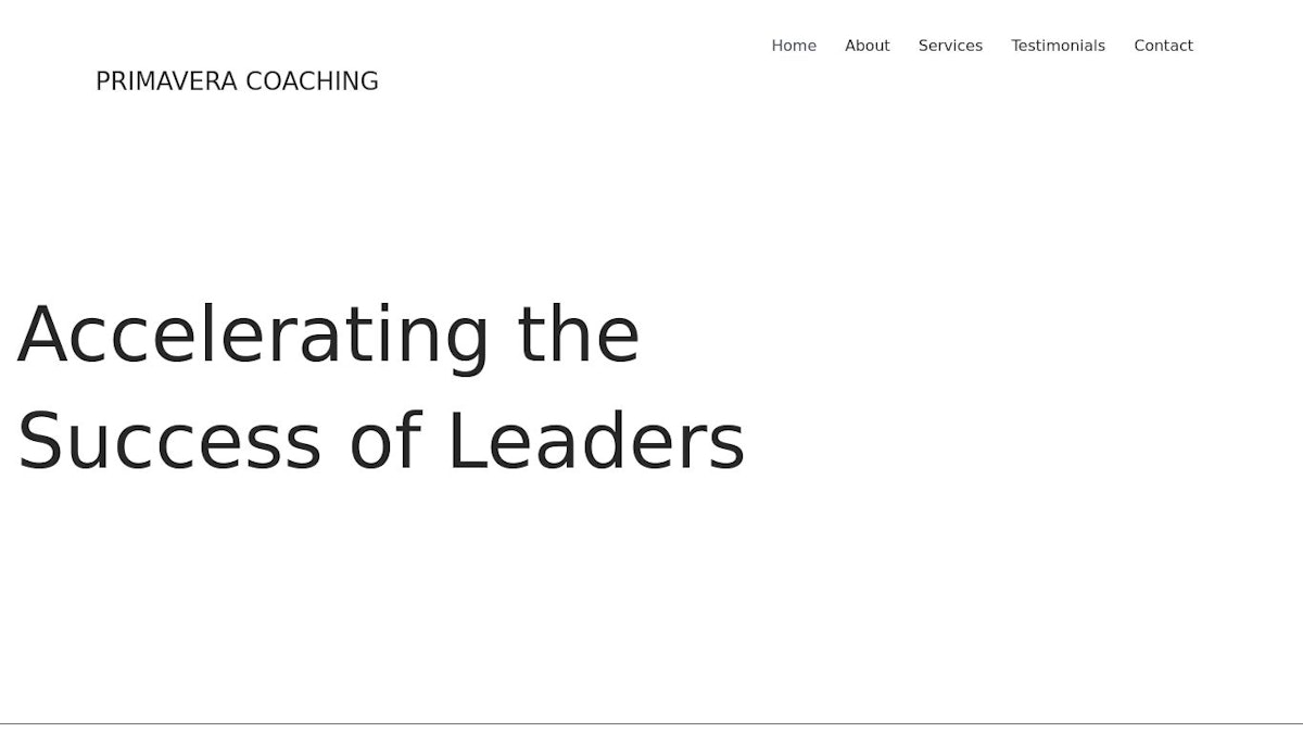 Primavera Coaching executive coach website