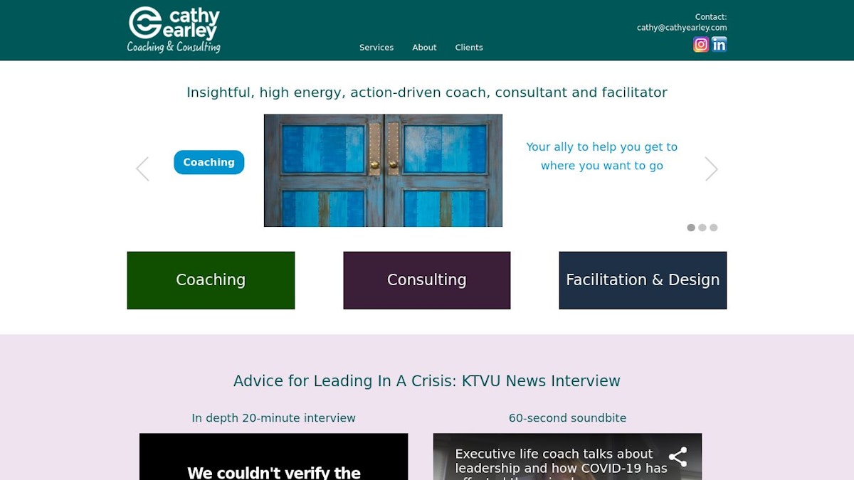 Cathy Earley executive coach website
