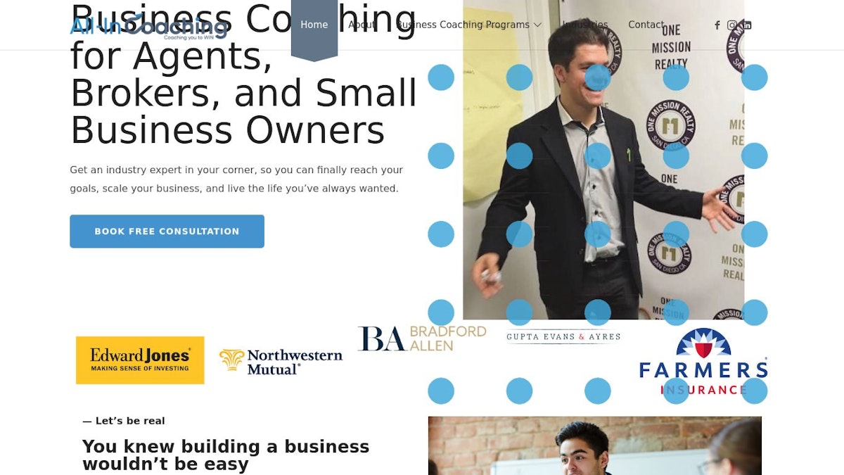 Allincoaching entrepreneur coach website