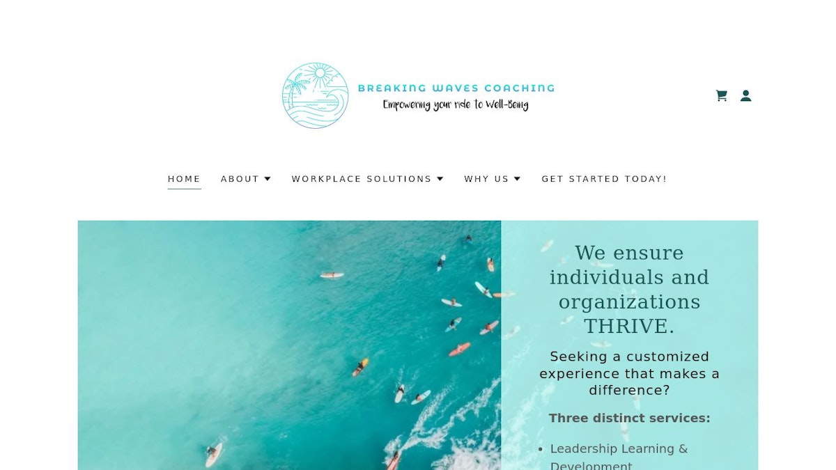 Breaking Waves Coaching wellness coach website