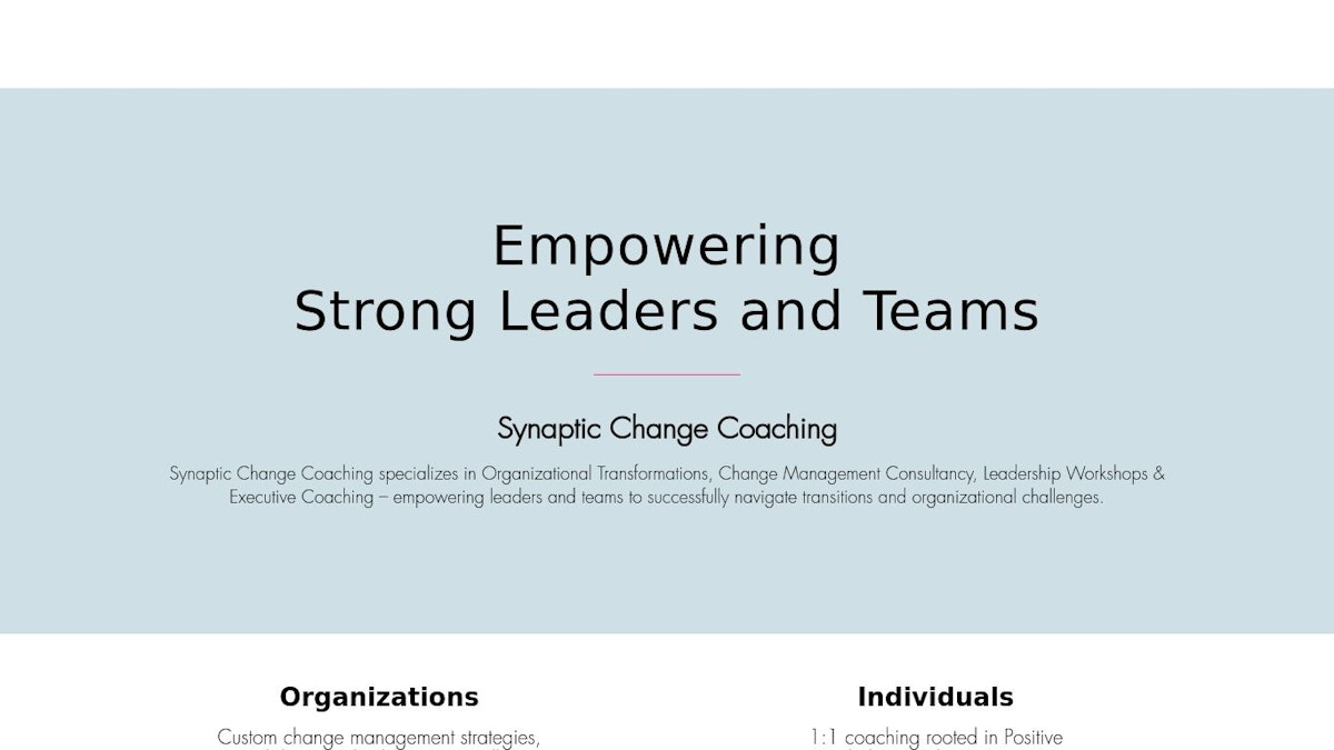Synaptic Change Coaching executive coach website