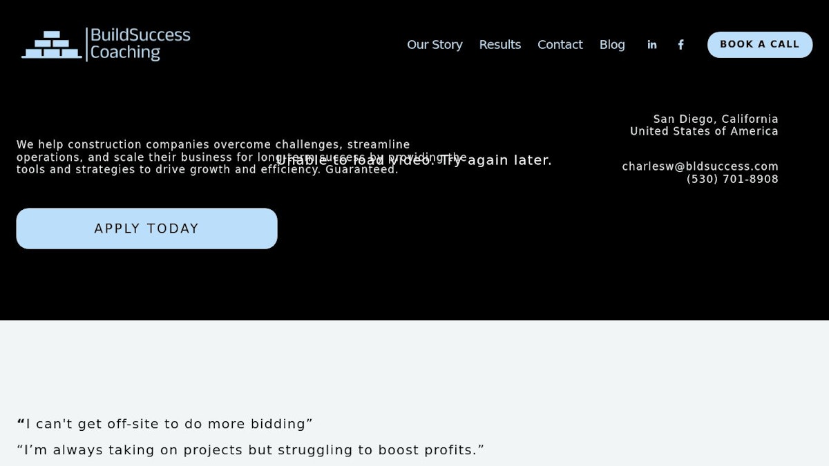 BuildSuccess entrepreneur coach website