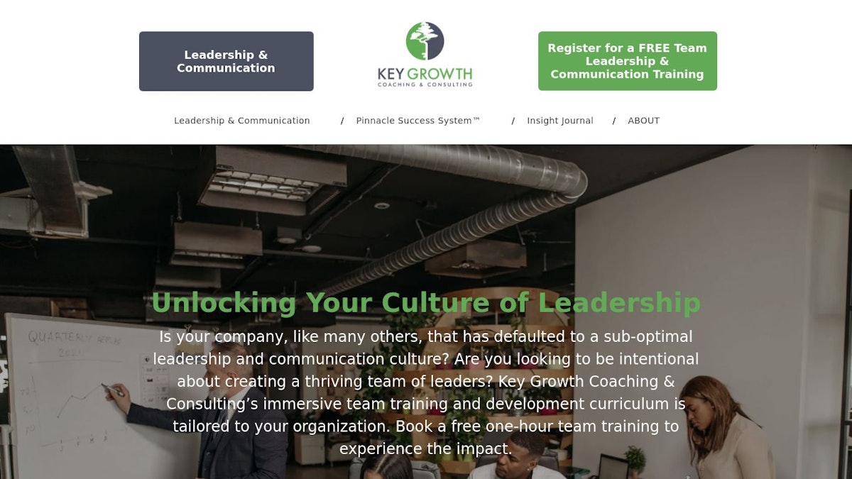 Key Growth Coaching leadership coach website