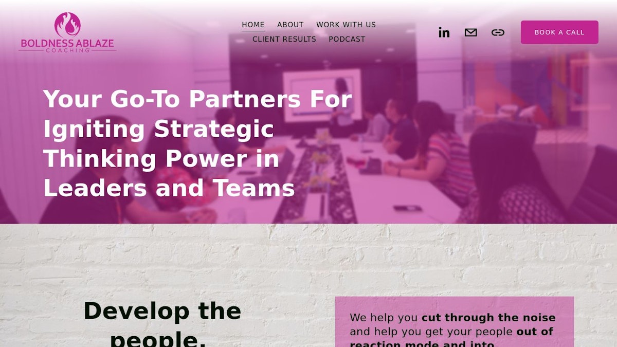Boldness Ablaze executive coach website