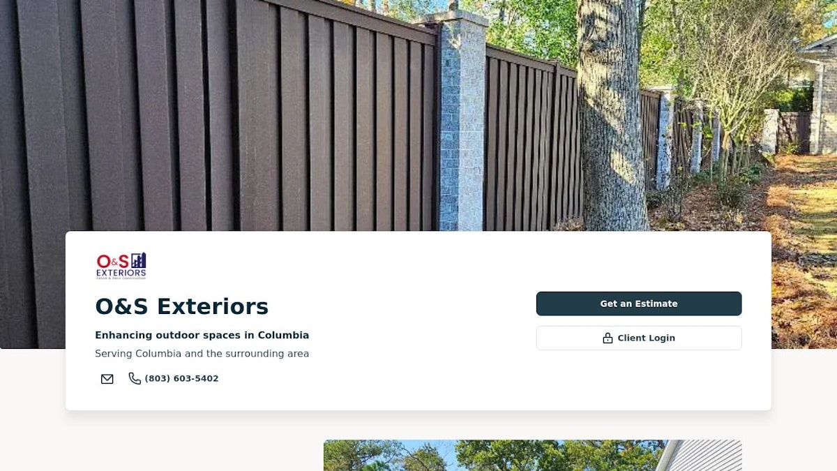  O&S Exteriors fence company website 