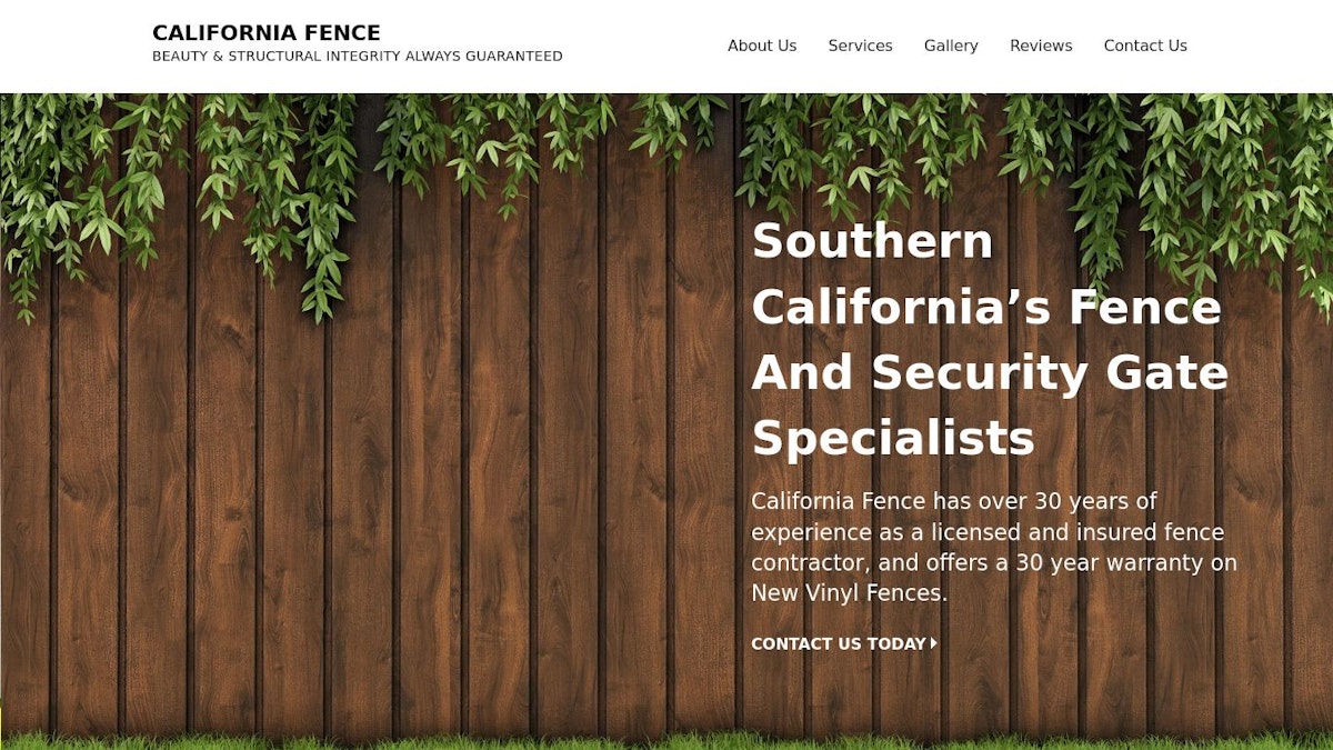 California Fence fence company website