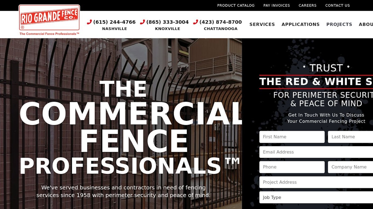 Rio Grande Fence Co. fence company website