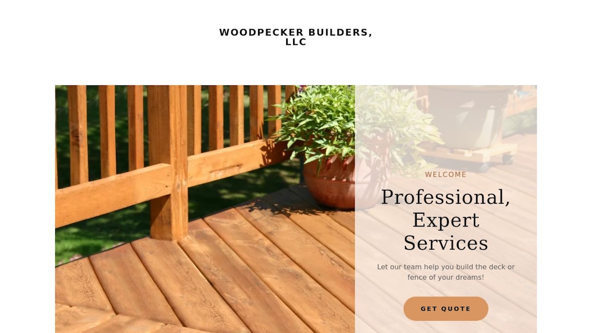 Woodpecker Builders fence company website
