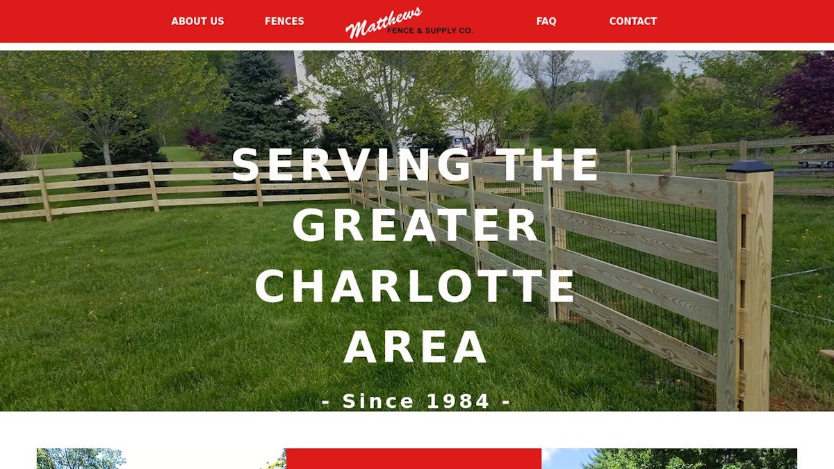 Matthews Fence fence company website