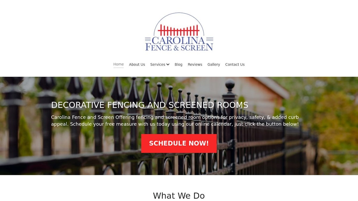 Carolina Fence and Screen fence company website