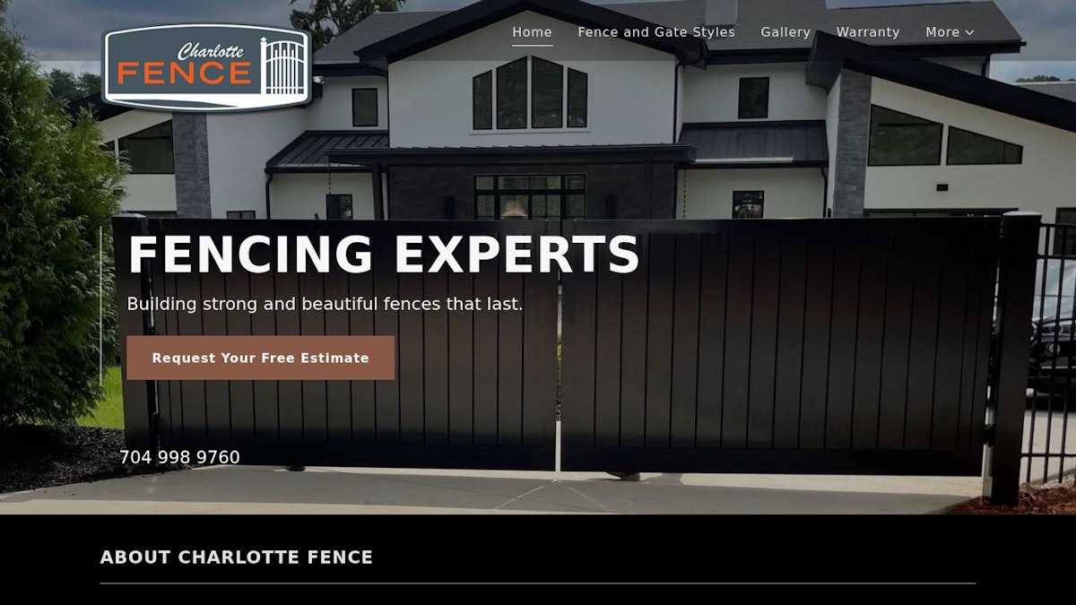 Charlotte Fence fence company website