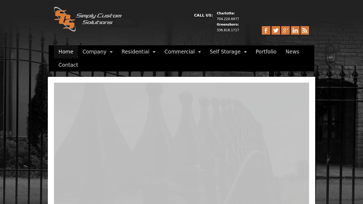 Simply Custom Solutions fence company website