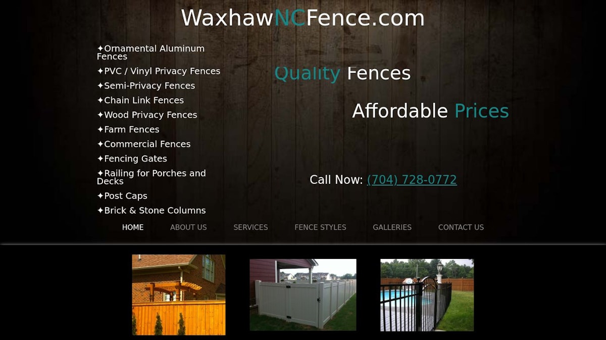 Waxhaw Fence fence company website