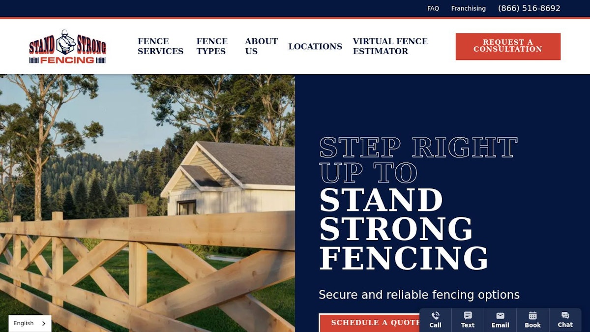 Stand Strong Fencing fence company website