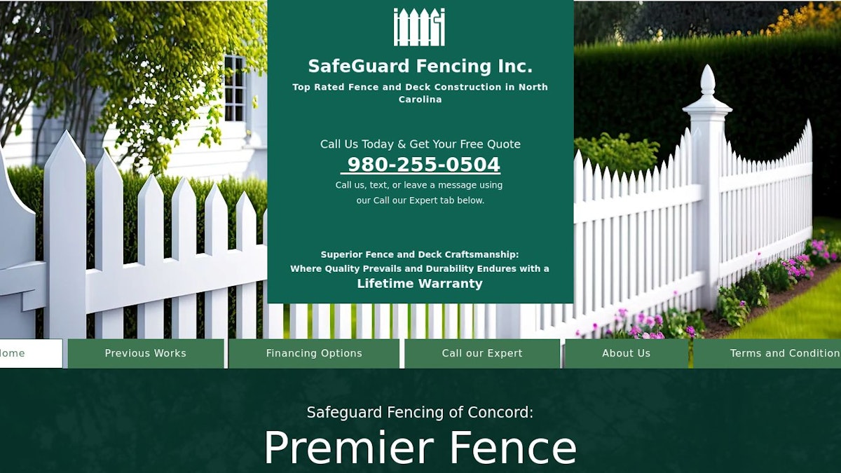 SafeGuard Fencing fence company website