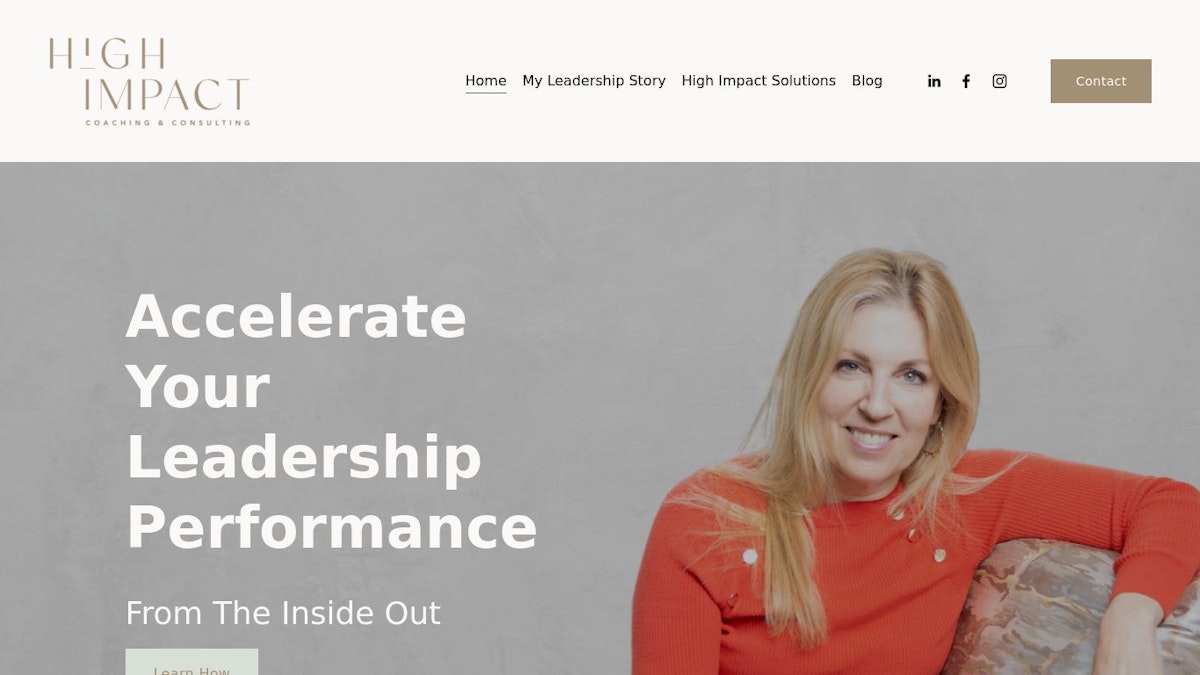 High Impact executive coach website