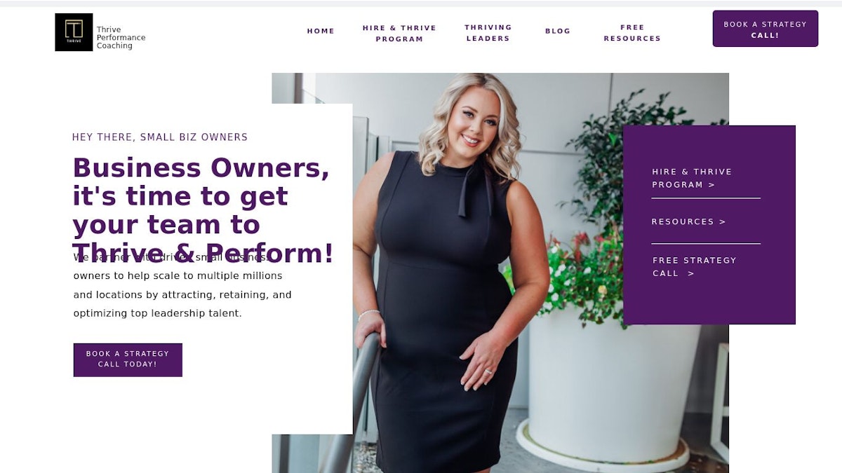 Thrive franchise coach website