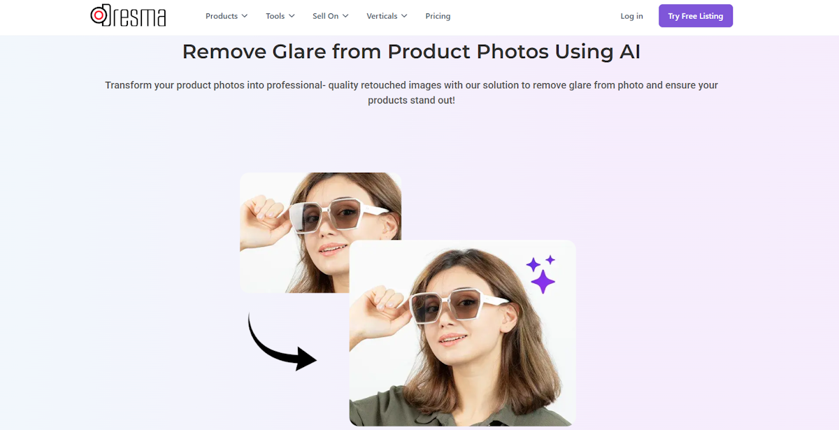 Remove glare from photo logo