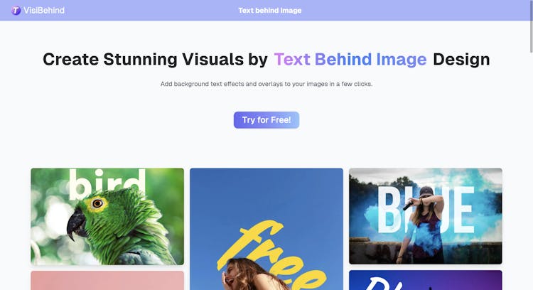 VisiBehind Text behind Image