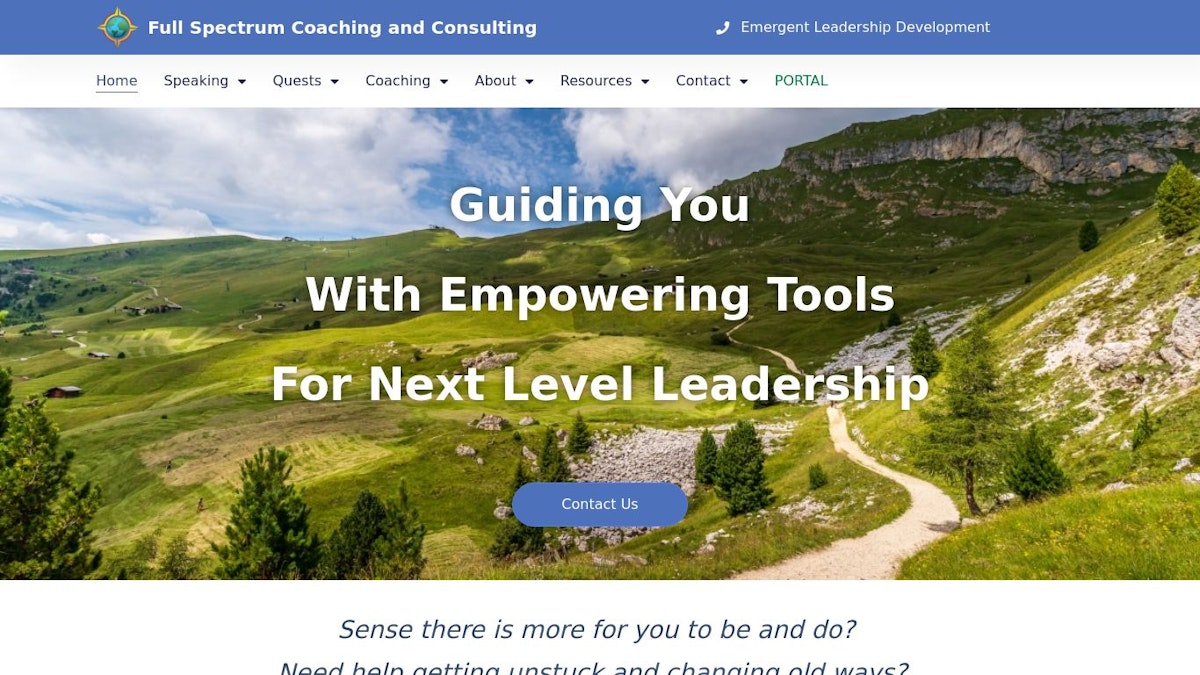 Full Spectrum leadership coach website