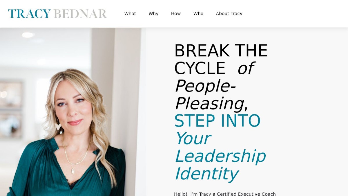 Tracy Bednar executive coach website