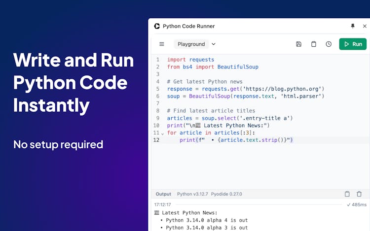 Cliprun: Python Code Runner & Playground