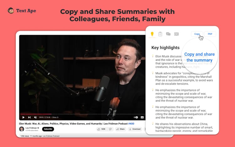 Text Ape | Video Summarizer & YouTube Transcript Generator