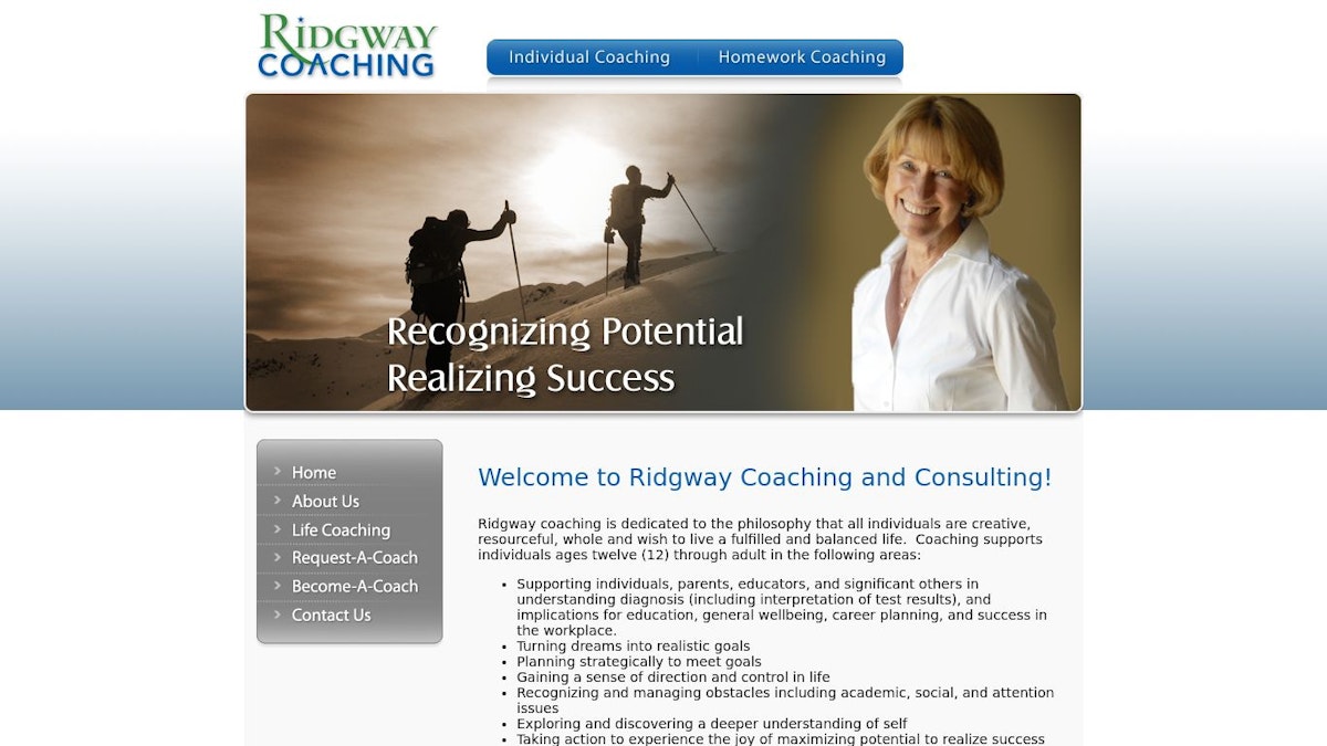 Ridgway Coaching life coach website