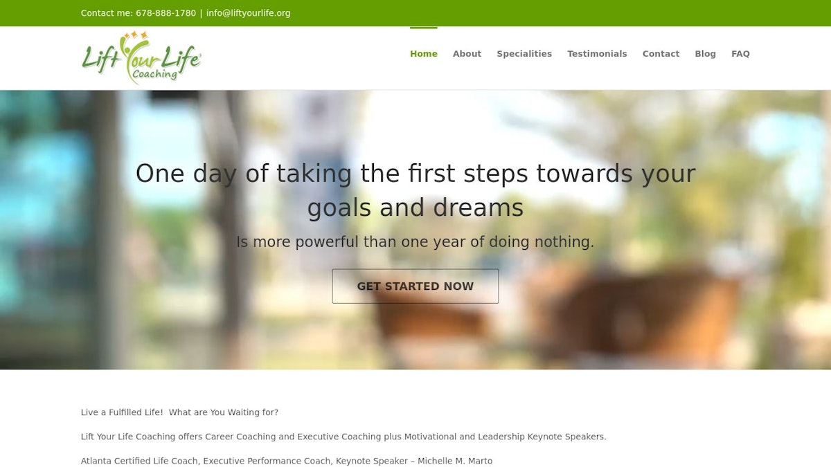 Lift Your Life executive coach website