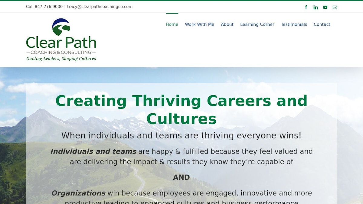 Clear Path leadership coach website