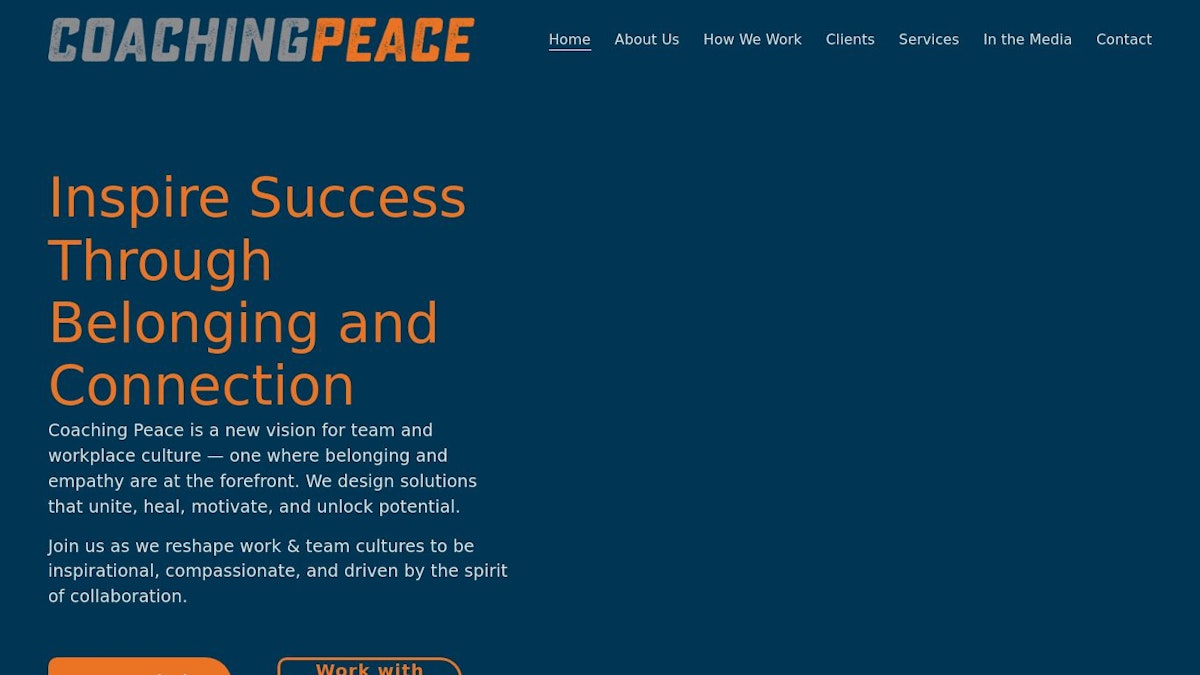 Coaching Peace life coach website