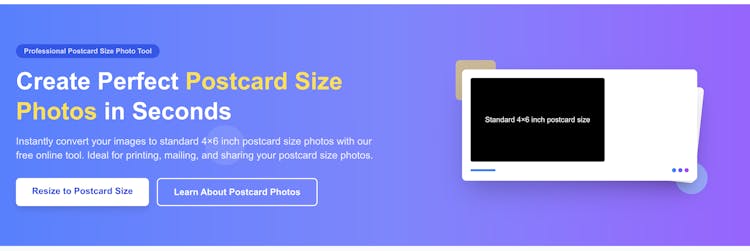   Postcard Size Photo - Resize Images to 4x6 Inches